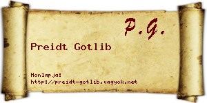 Preidt Gotlib névjegykártya